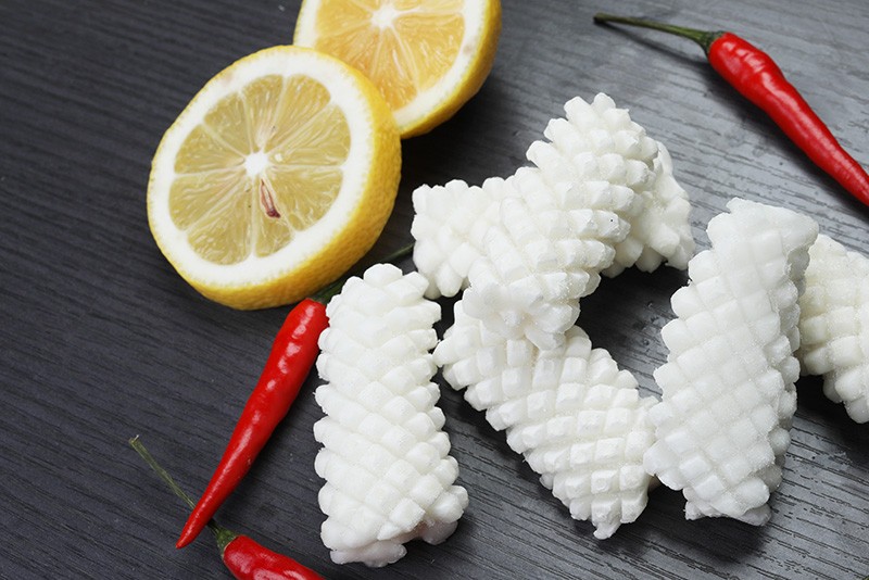 Frozen squid pineapple cut