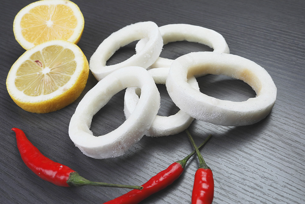 Frozen squid rings