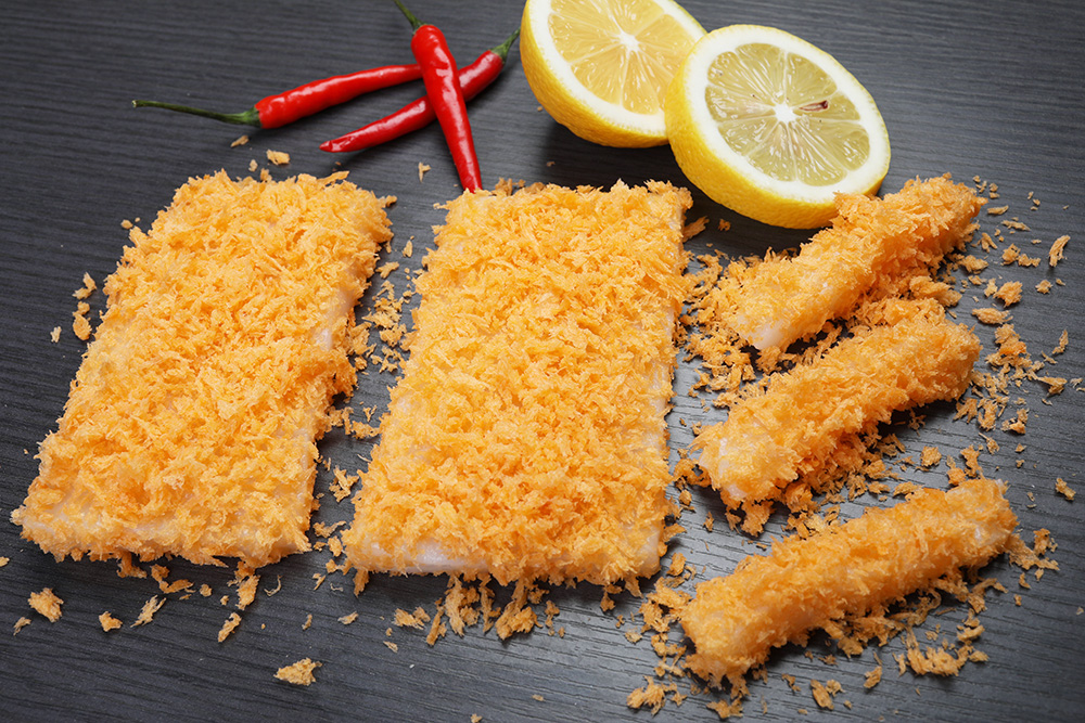 Frozen breaded squid steak / strip