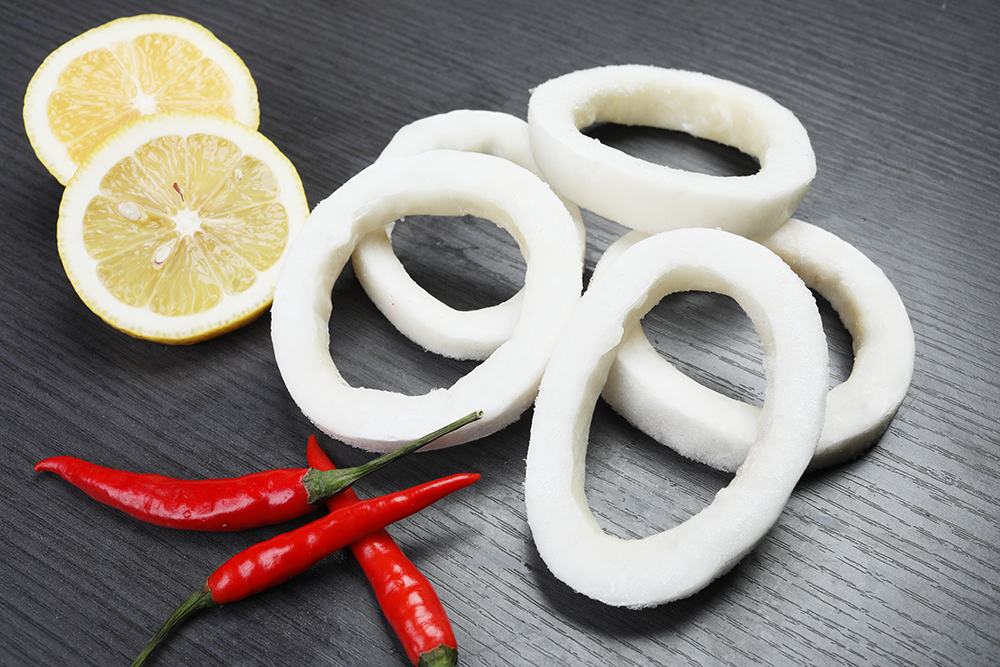 Frozen squid rings